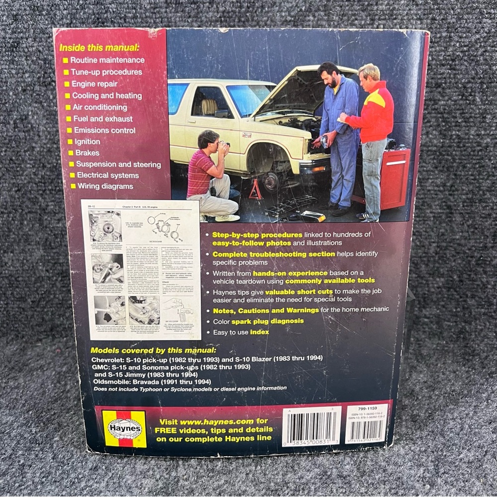 Haynes Repair Manual #24070 Chevrolet & GMC 1982-1993 S10 & S15 Pickups Blazer - Picture 2 of 6